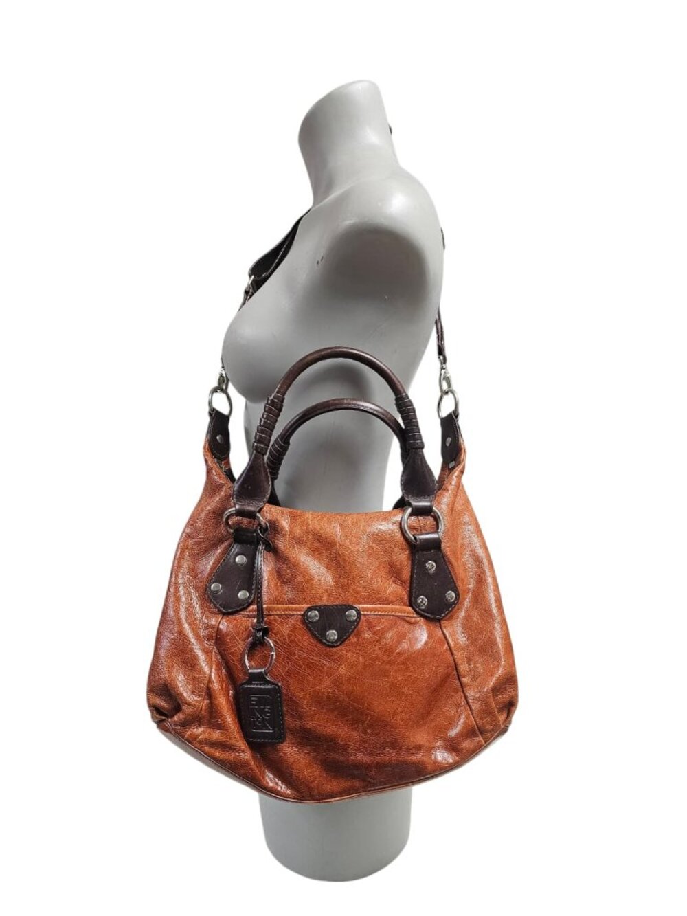 Ellington slouchy leather crossbody & top handle bag with key fob - Picture 2 of 12